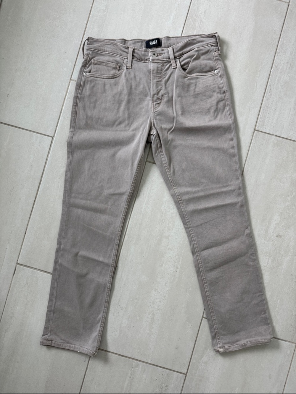 PAIGE Neutral Taupe Federal Jeans